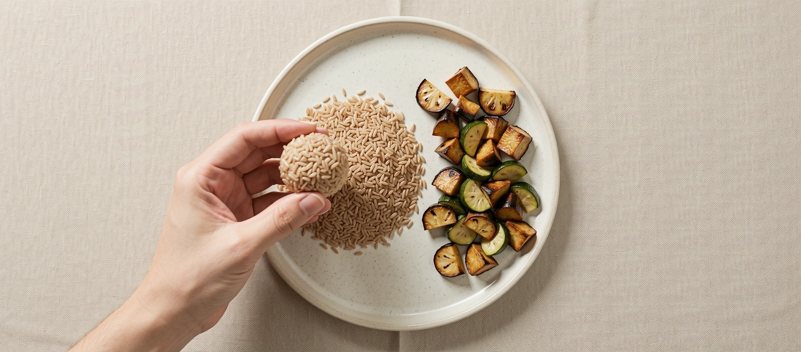 Composición equilibrada de alimentos frescos